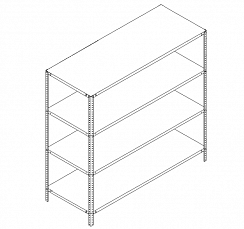 Металлический стеллаж Prostor Lite 1500x600x1500